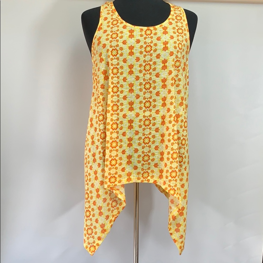 Charming Charlie Summer Boho Razorback Women’s Size L Sleeveless Yellow Tank Top